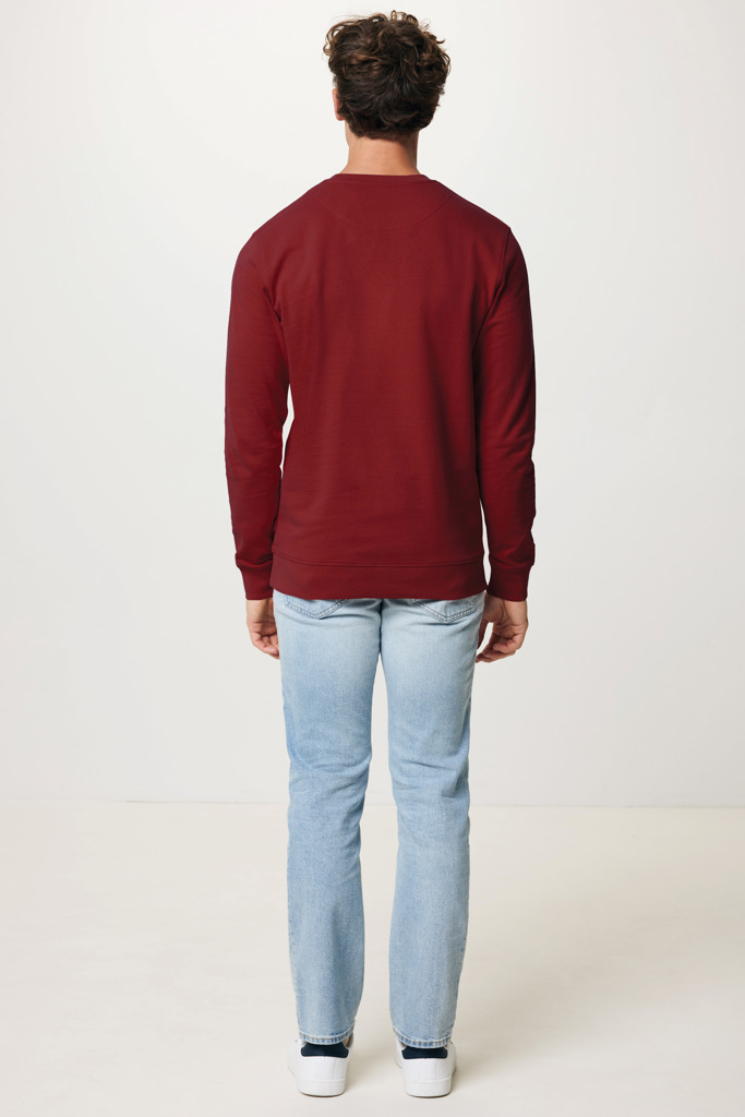 Felpa girocollo Zion in cotone riciclato, rosso bordeaux