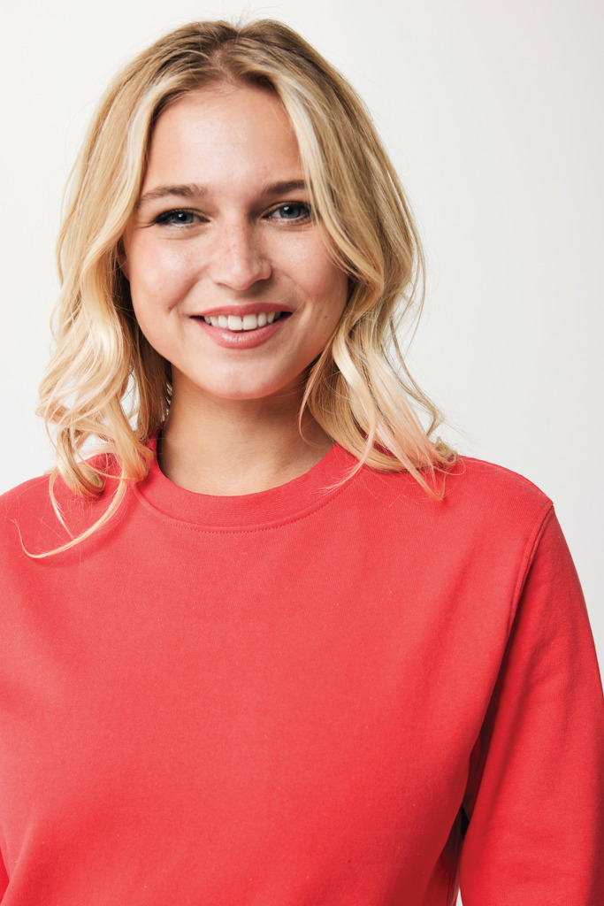 Zion sweatshirt i återvunnen bomull, luscious red