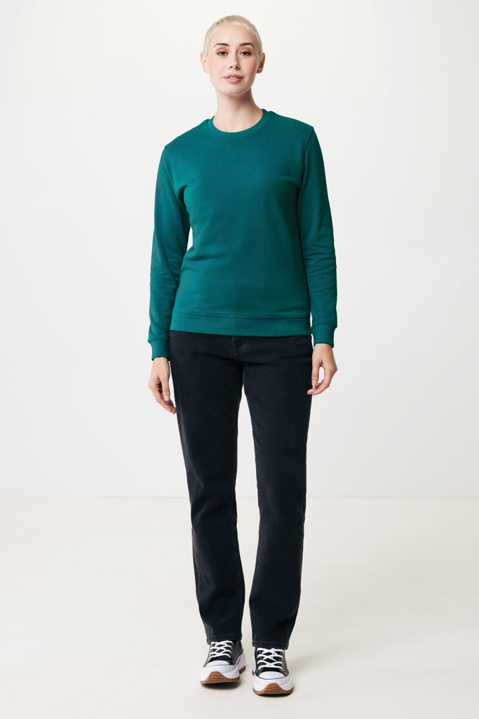 Felpa girocollo Zion in cotone riciclato, verdigris