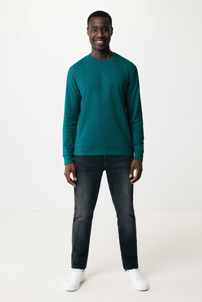 Felpa girocollo Zion in cotone riciclato, verdigris