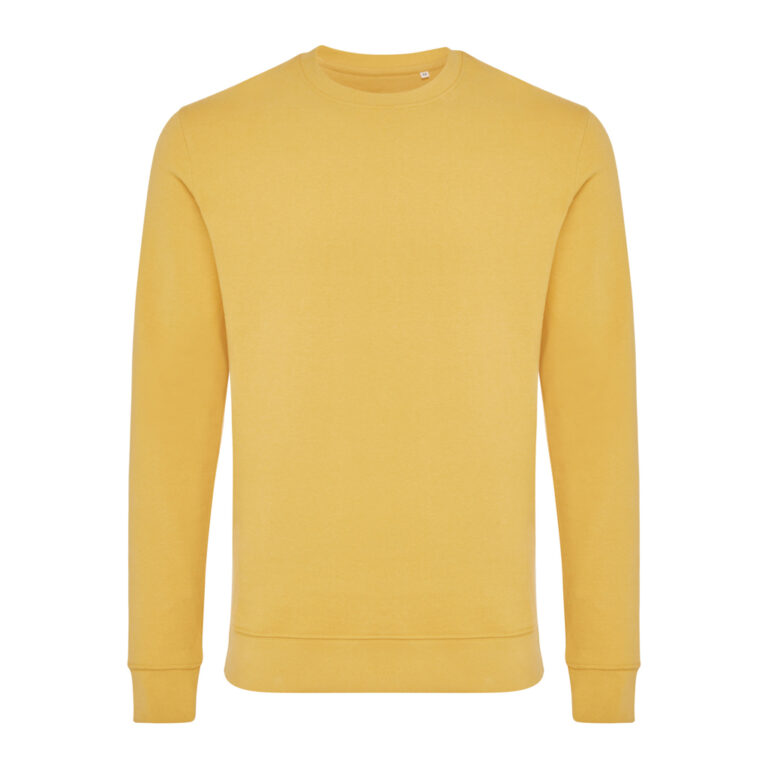 Pull à col rond en coton recyclé Zion, ochre yellow