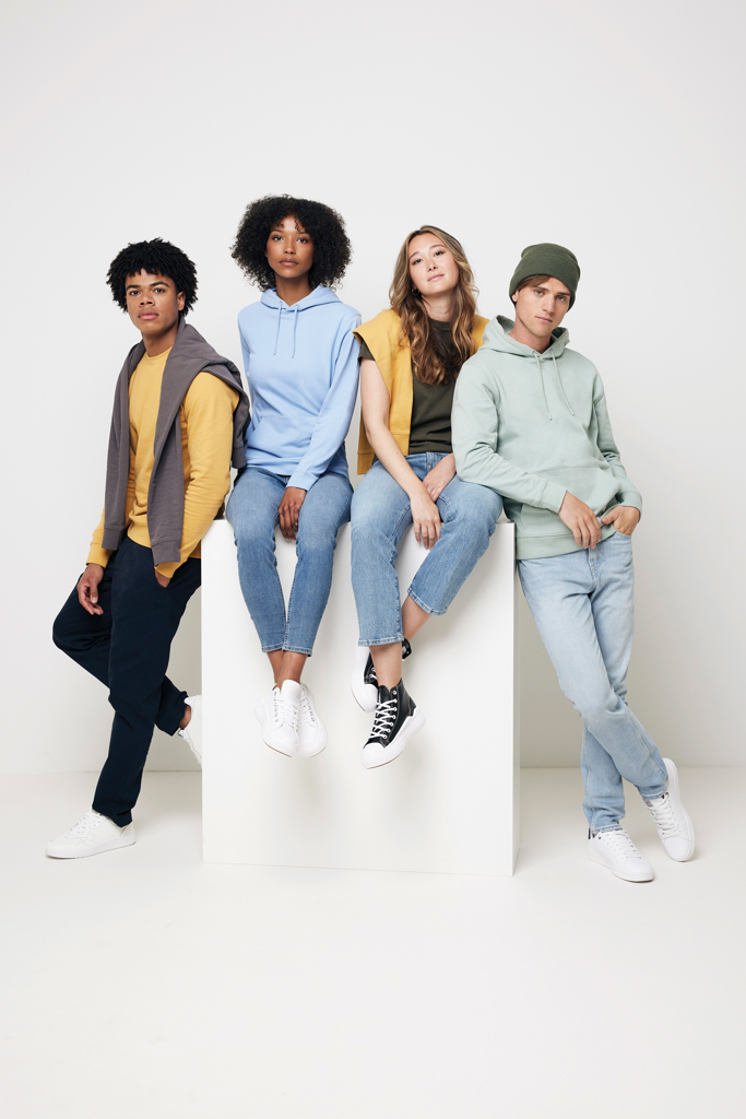 Pull à col rond en coton recyclé Zion, ochre yellow