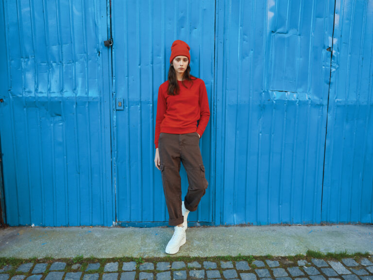 Zion recycled cotton crew neck, red