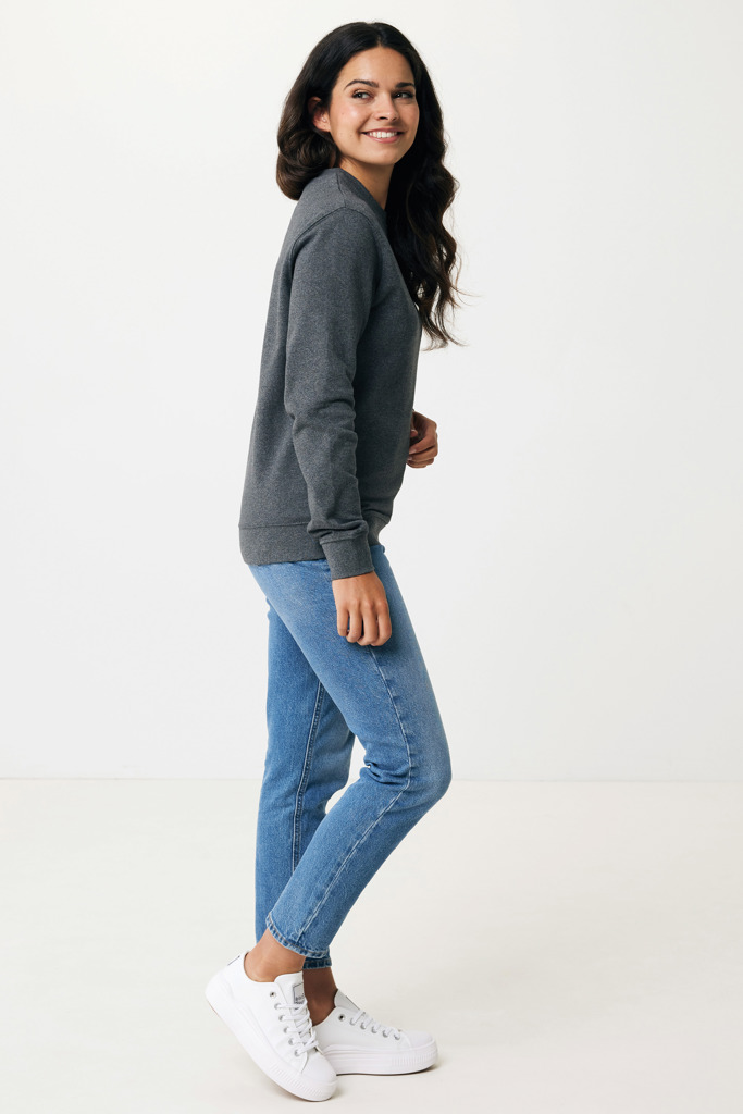 Denali ungefärbt. Rundhals-Sweater aus recycelter BW, heathe