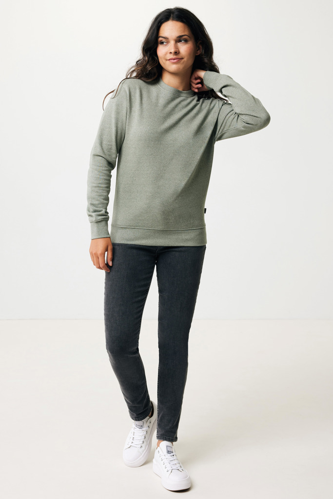 Denali recycled cotton crew neck undyed, heather green