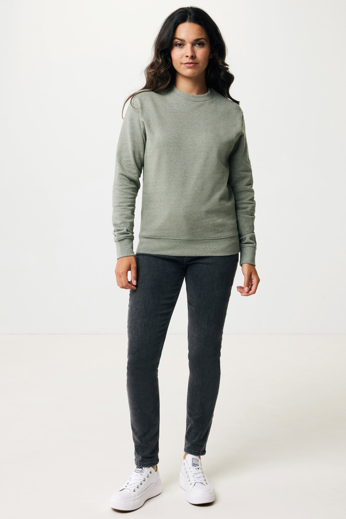 Denali recycled cotton crew neck undyed, heather green