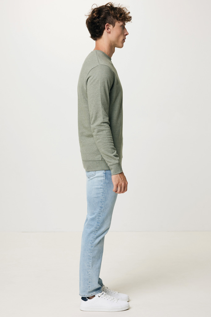 Denali recycled cotton crew neck undyed, heather green