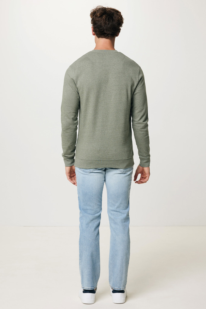 Denali recycled cotton crew neck undyed, heather green