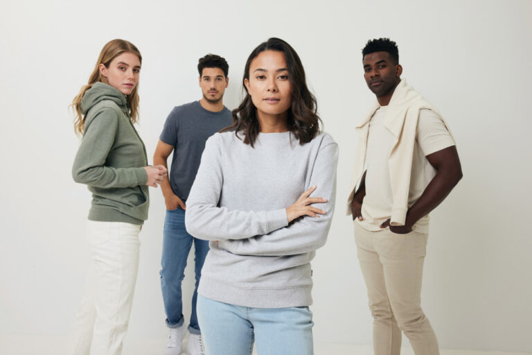 Denali recycled cotton crew neck undyed, heather green