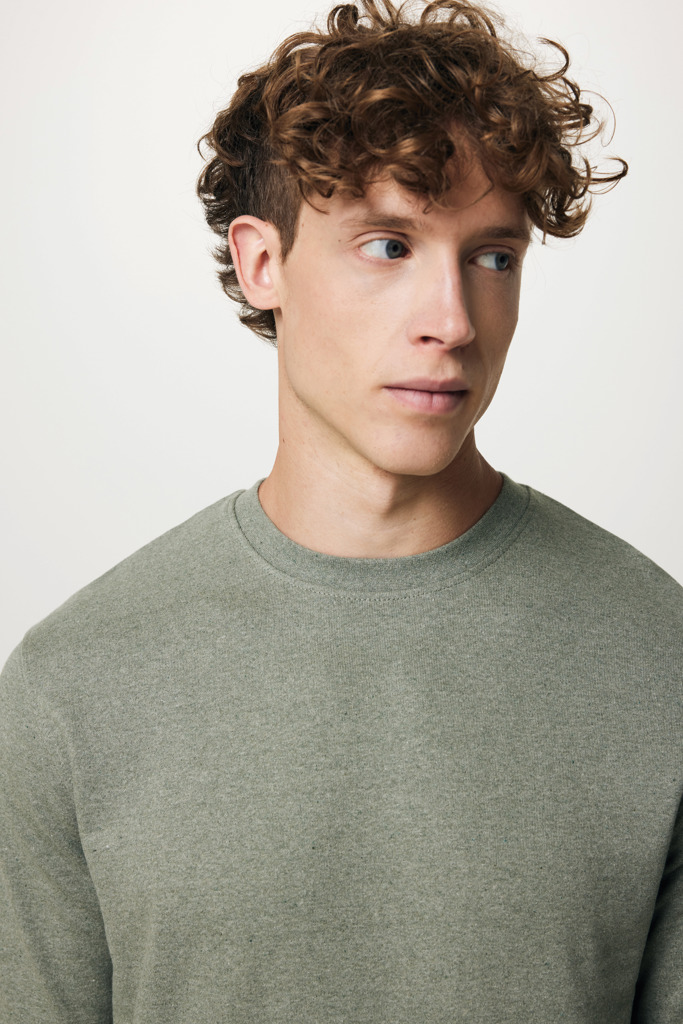 Denali recycled cotton crew neck undyed, heather green