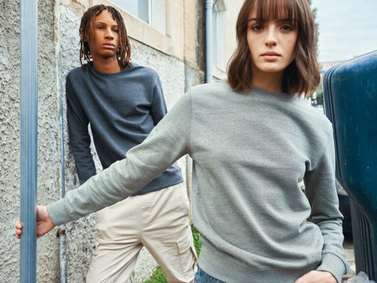 Denali recycled cotton crew neck undyed, heather green