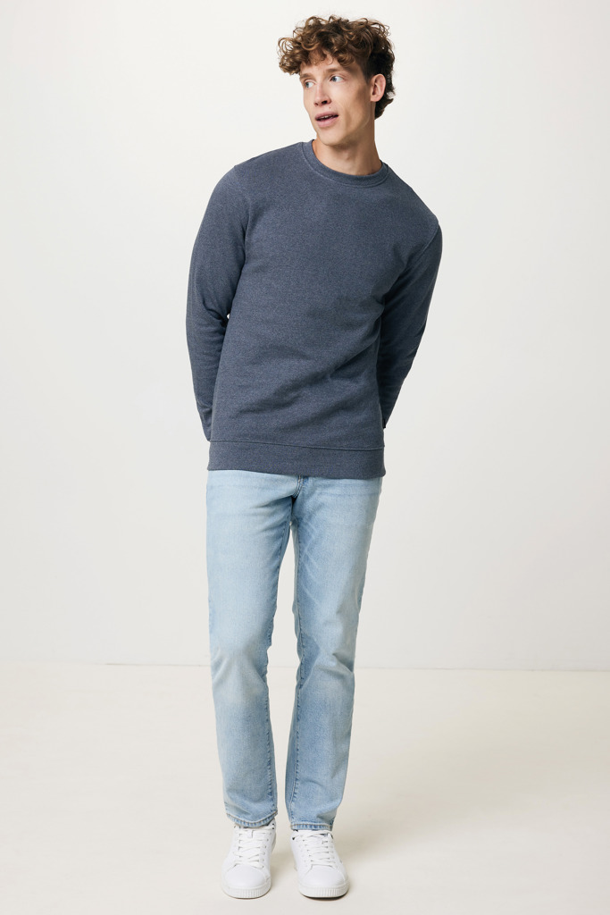 Denali recycled cotton crew neck undyed, heather navy