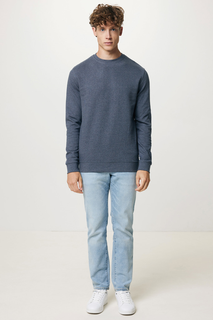 Denali recycled cotton crew neck undyed, heather navy