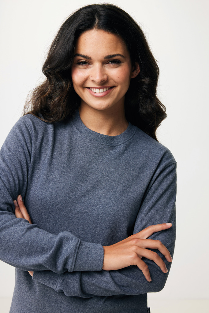 Denali recycled cotton crew neck undyed, heather navy