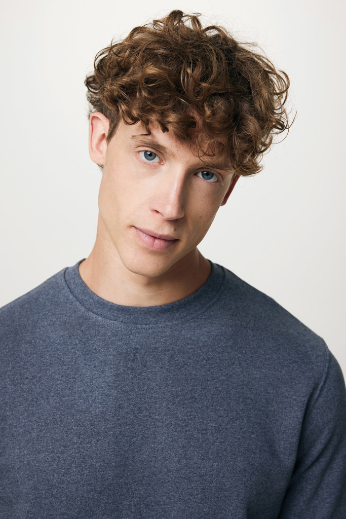 Denali recycled cotton crew neck undyed, heather navy