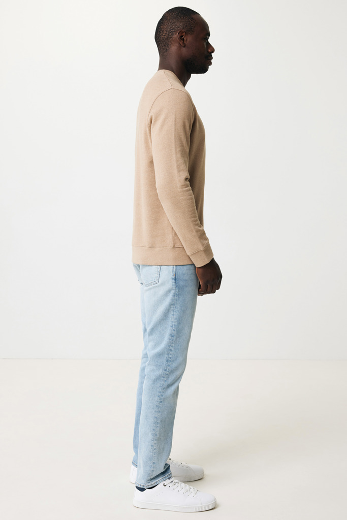 Denali sweatshirt i återvunnen ofärgad bomull, heather brown