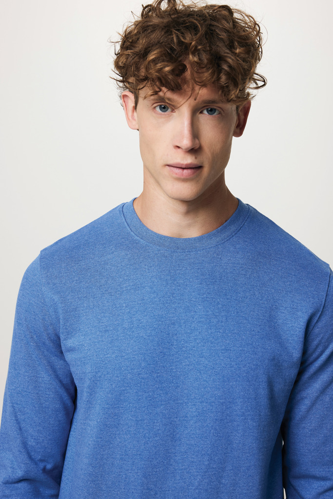 Denali sweatshirt i återvunnen ofärgad bomull, heather blue