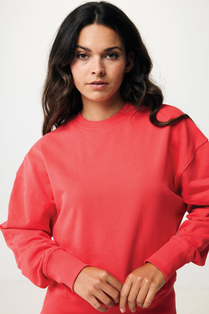 Sweater à col rond en coton recyclé Kruger, luscious red