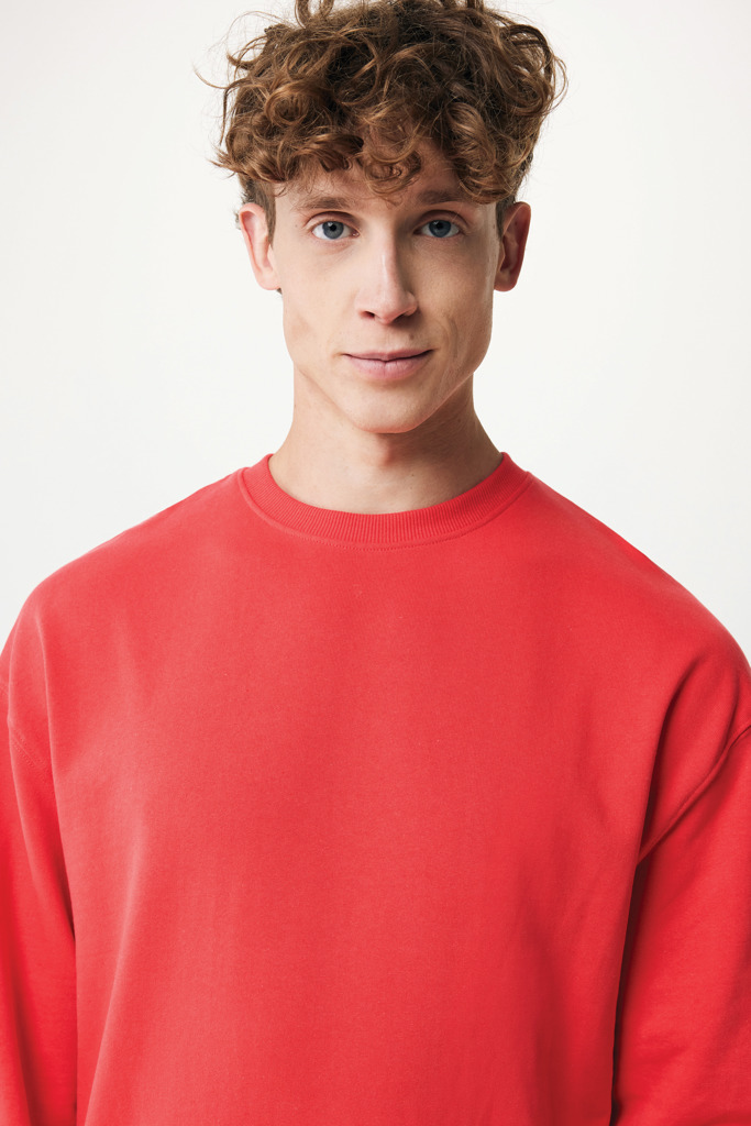 Sweater à col rond en coton recyclé Kruger, luscious red