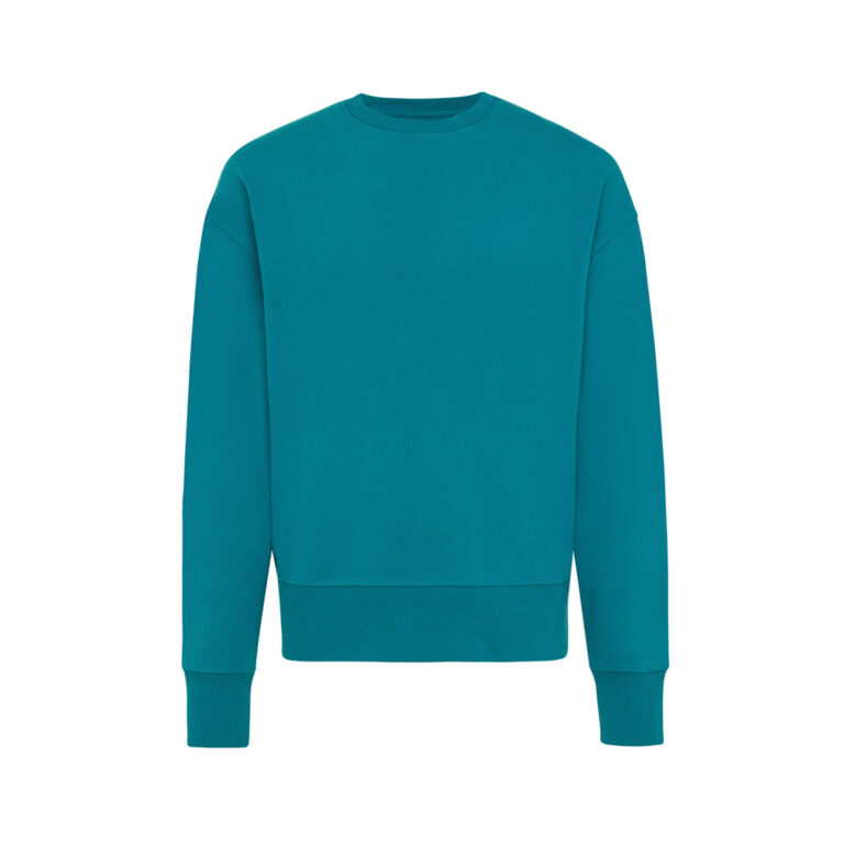 Sweater à col rond en coton recyclé Kruger, verdigris