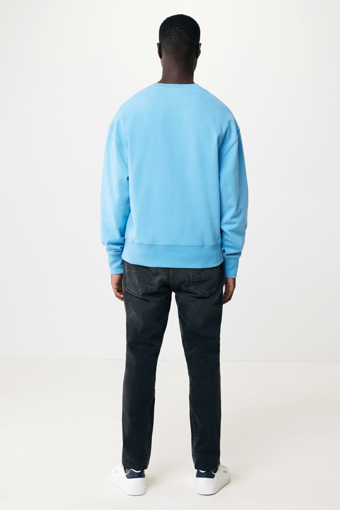 Sweater à col rond en coton recyclé Kruger, tranquil blue