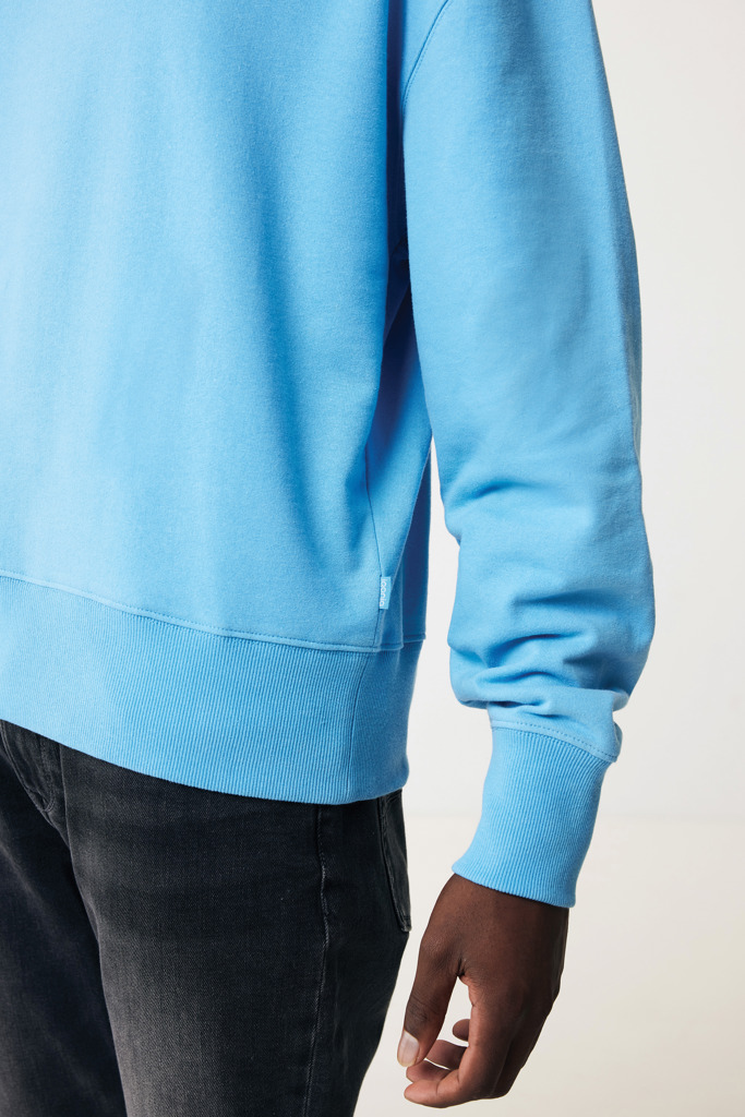 Sweater à col rond en coton recyclé Kruger, tranquil blue