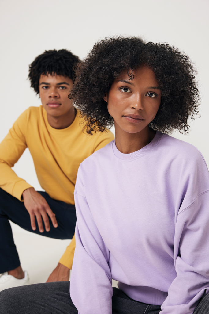 Felpa girocollo Kruger in cotone riciclato, lavender