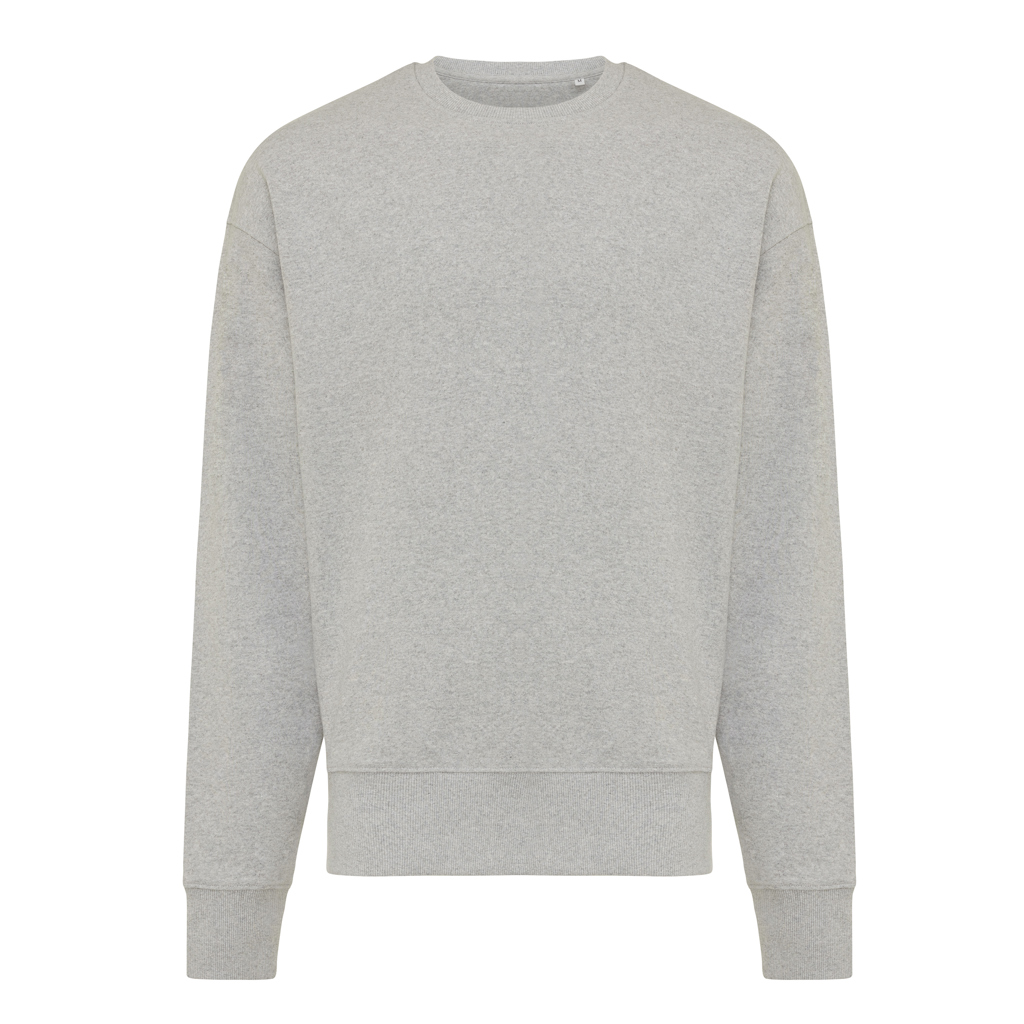 Sweater à col rond en coton recyclé Kruger, heather grey