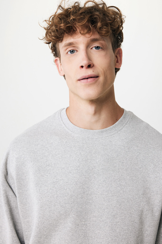 Kruger relaxed recycled cotton crew neck, heather grey