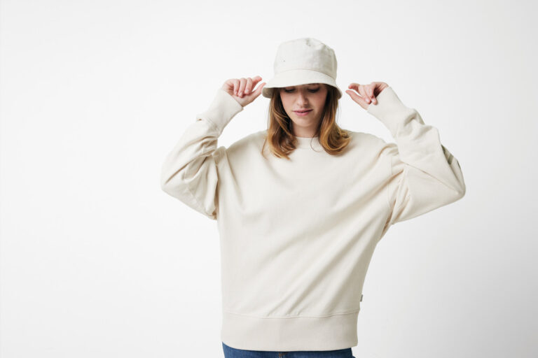 Kruger gerecycled katoen relaxed sweater, natural raw
