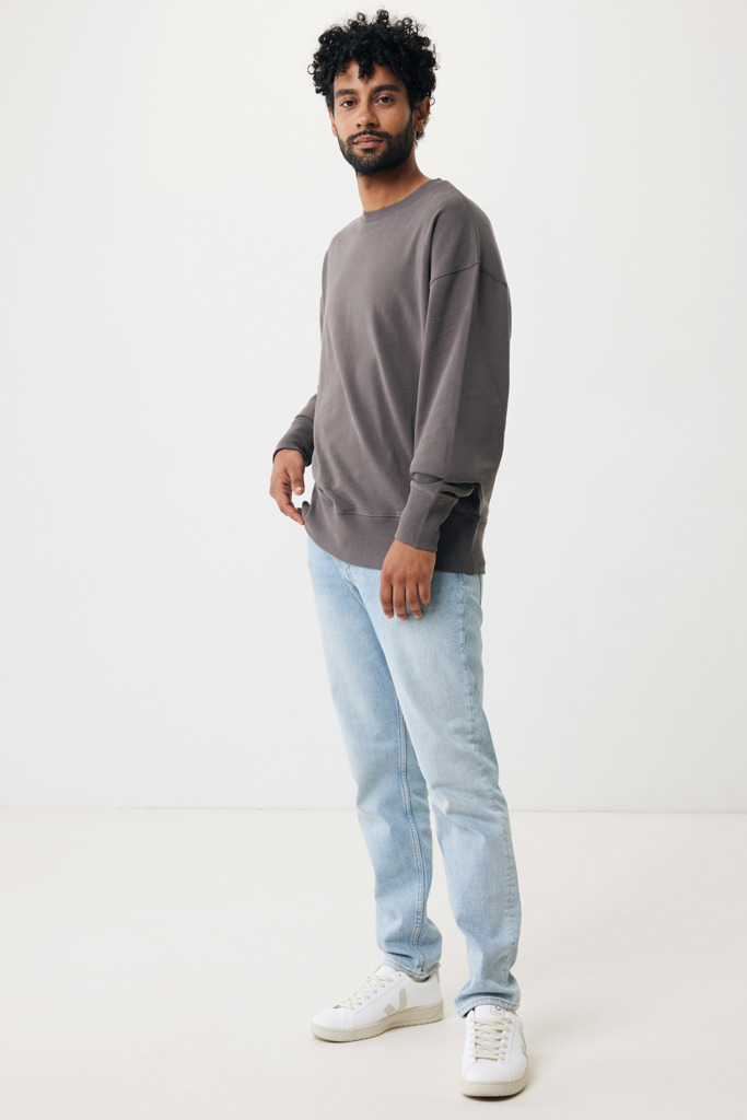 Kruger relaxed recycled cotton crew neck, anthracite