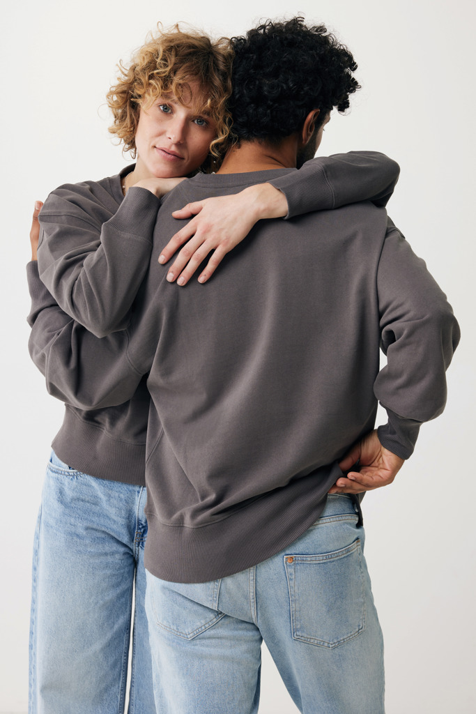 Kruger relaxed recycled cotton crew neck, anthracite