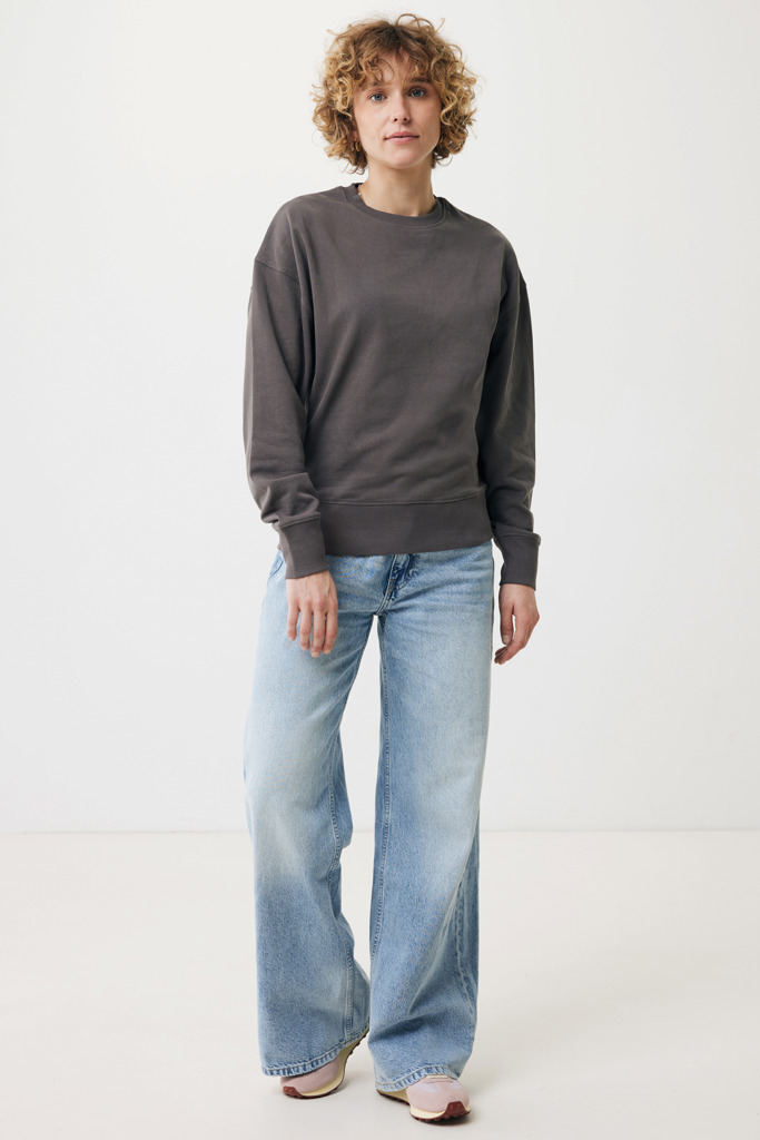 Kruger relaxed recycled cotton crew neck, anthracite