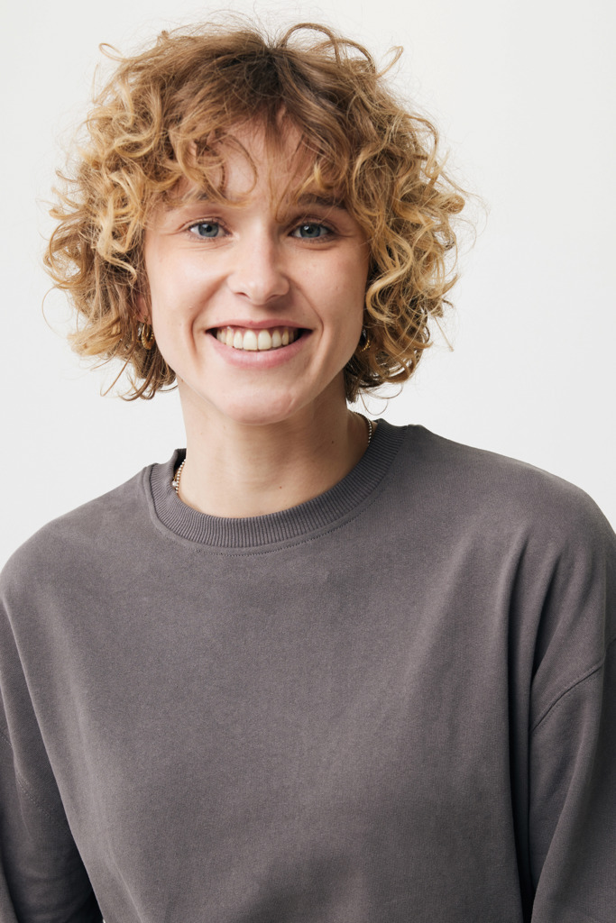 Kruger relaxed recycled cotton crew neck, anthracite