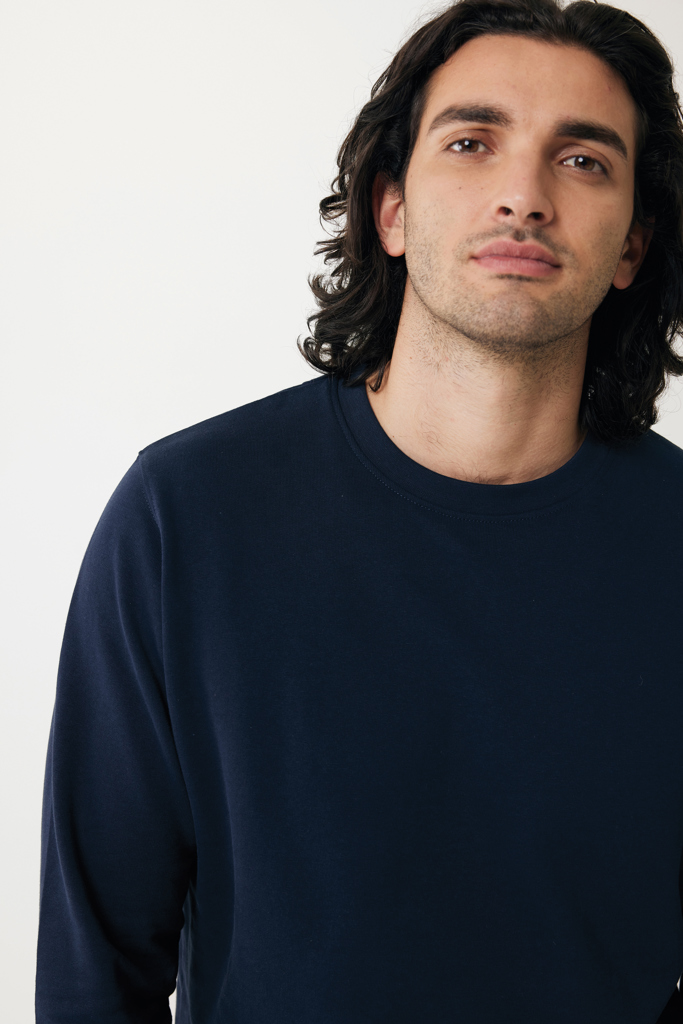 Felpa girocollo leggera Etosha in cotone riciclato, blu navy