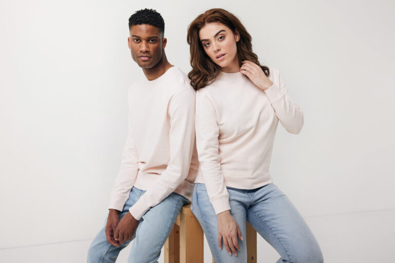 Felpa girocollo leggera Etosha in cotone riciclato, cloud pi