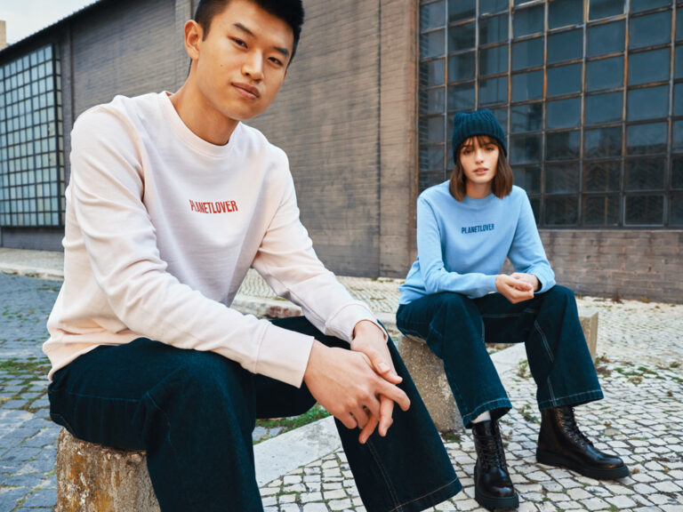 Felpa girocollo leggera Etosha in cotone riciclato, cloud pi