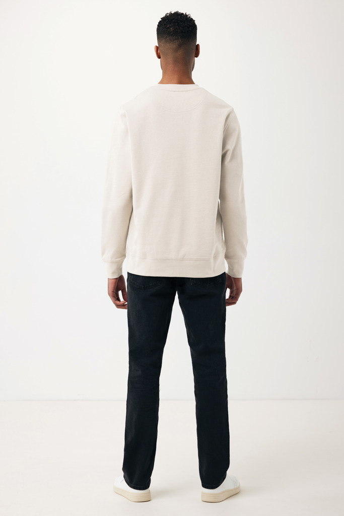 Sweater léger à col rond en coton recyclé Etosha, ivory whit