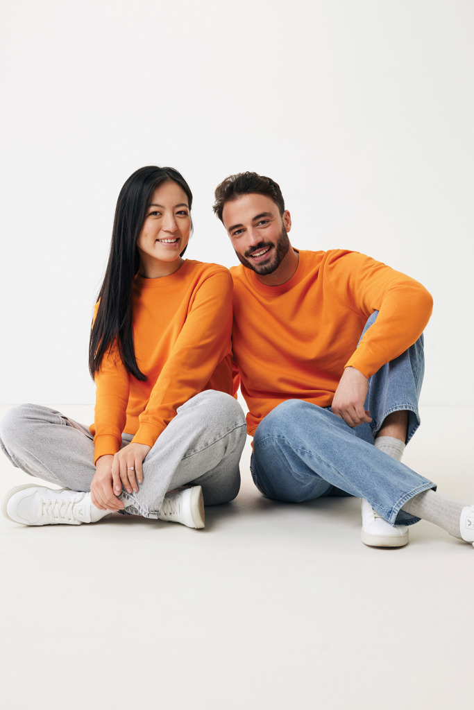 Etosha lightweight recycled cotton crew neck, orange