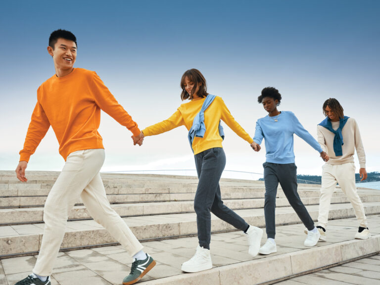 Etosha lightweight recycled cotton crew neck, orange