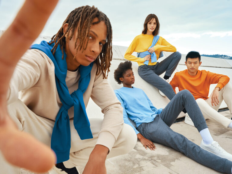 Etosha lightweight recycled cotton crew neck, orange