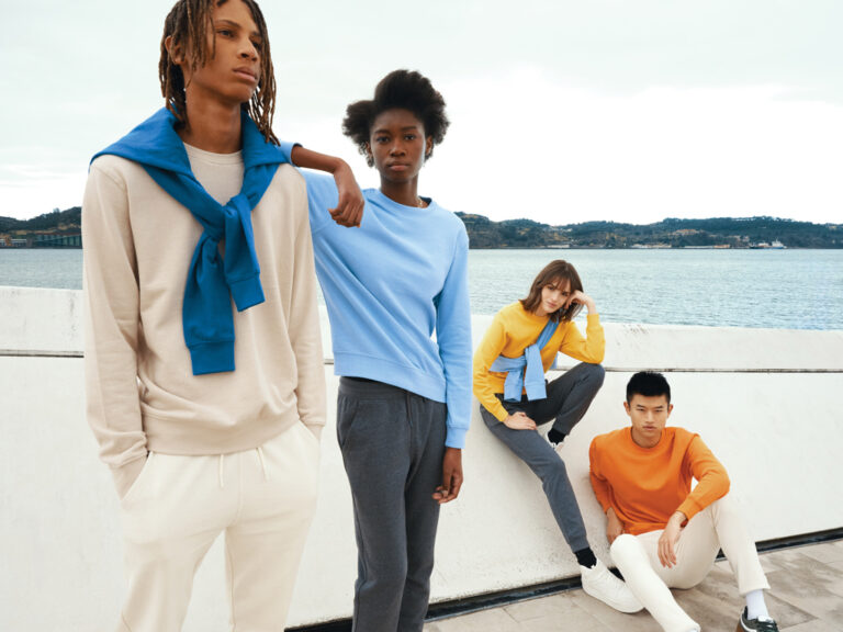 Etosha lightweight recycled cotton crew neck, orange