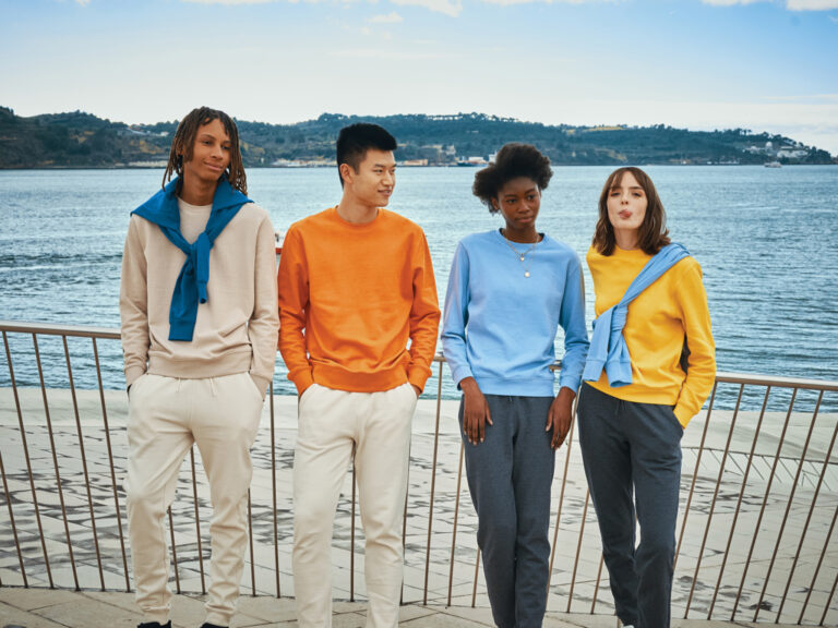 Etosha lightweight recycled cotton crew neck, orange