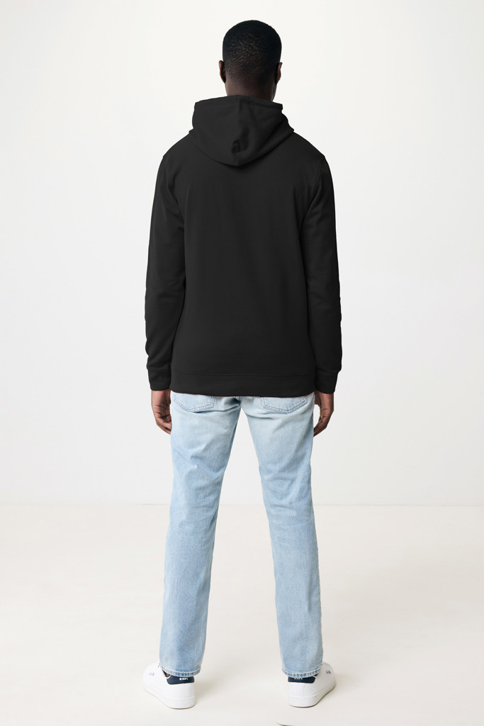 Felpa con cappuccio Jasper in cotone riciclato, nero