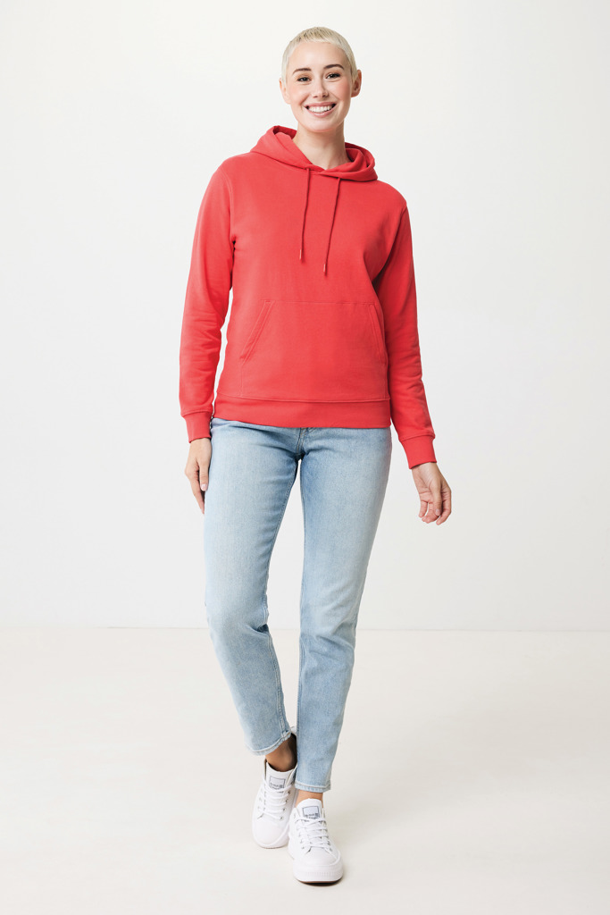 Jasper recycled katoen hoodie, luscious red