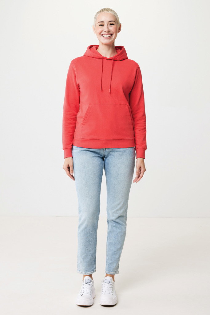 Jasper recycled katoen hoodie, luscious red