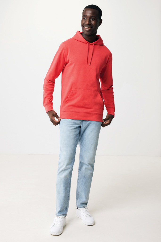 Jasper recycled katoen hoodie, luscious red