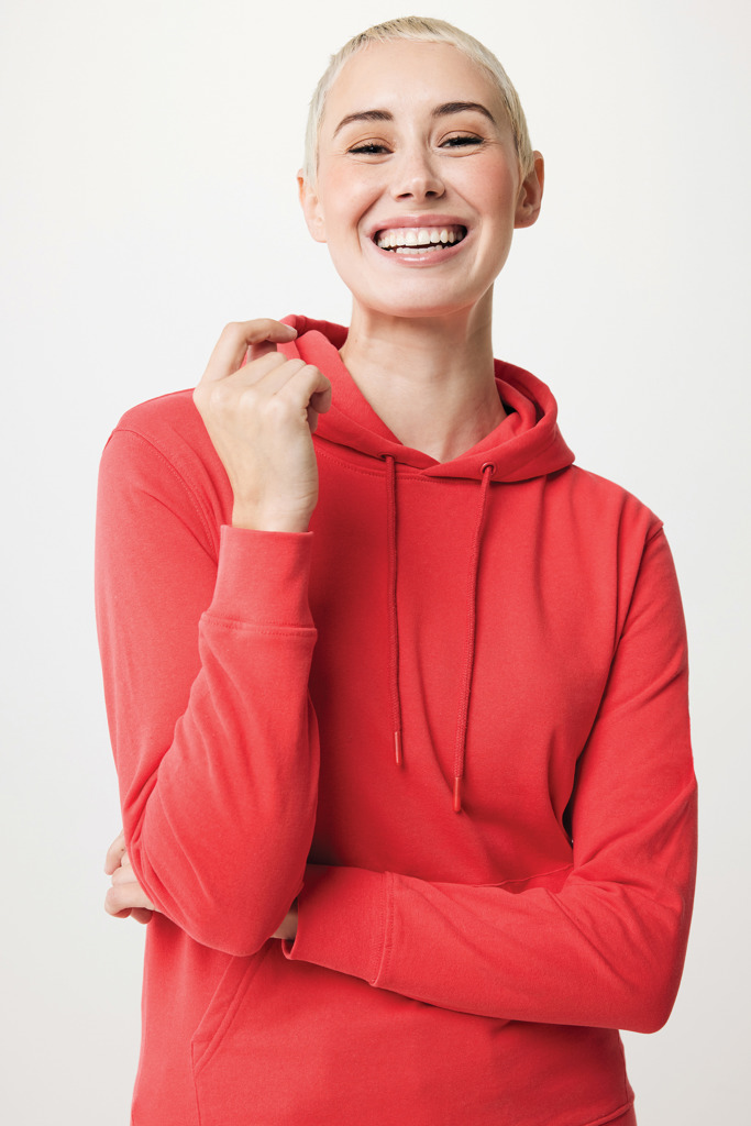 Jasper recycled katoen hoodie, luscious red