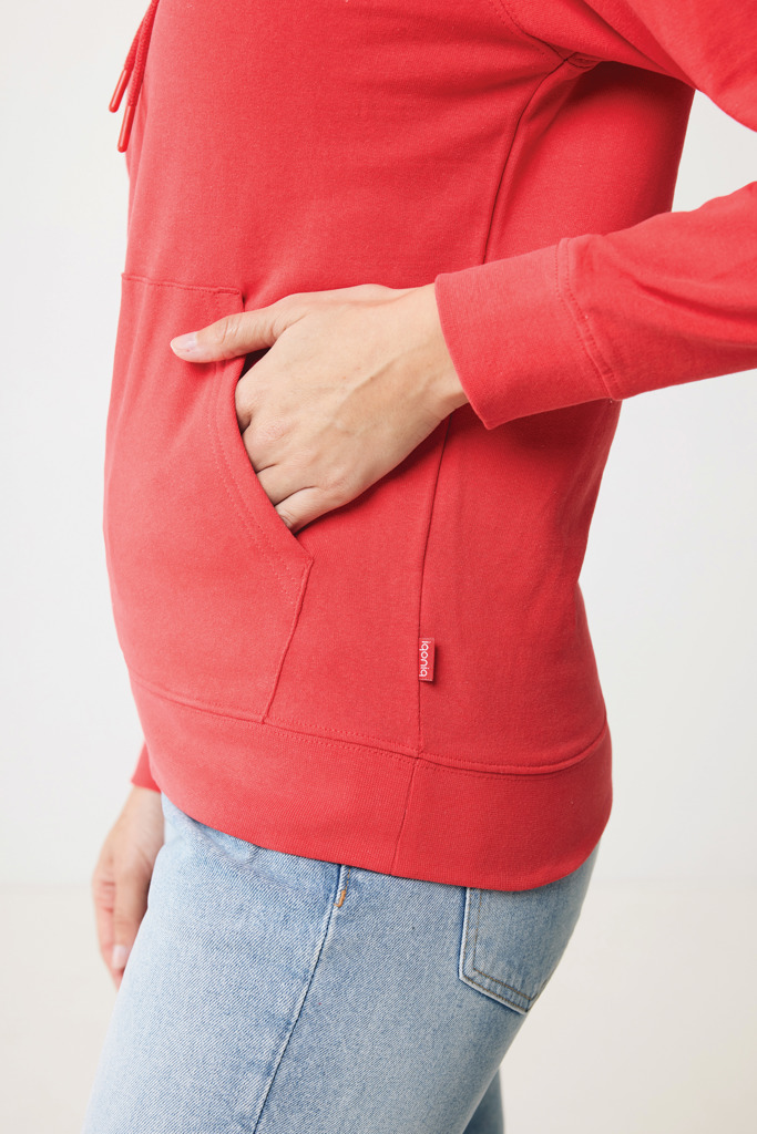 Jasper recycled katoen hoodie, luscious red