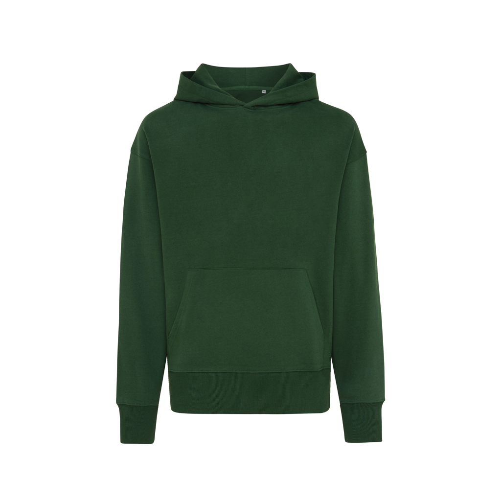 Yoho recycled cotton relaxed hoodie, forest green